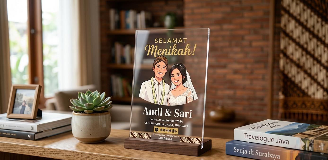 Cetak Akrilik Custom Murah Surabaya Papan Alamat Branding